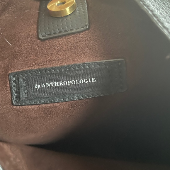 Anthropologie soft leather black bucket tote bag - Picture 5 of 9